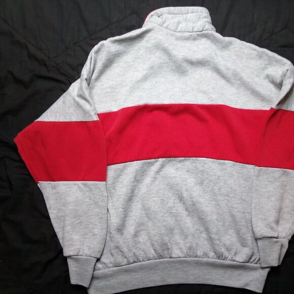 Vintage Panda Bear Stripe 1/4 Zip Sweatshirt - Picture 6 of 7